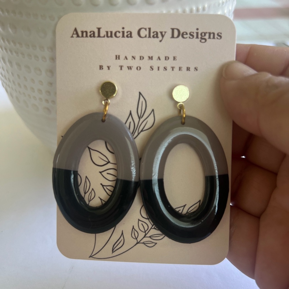 Black and Gray Earrings